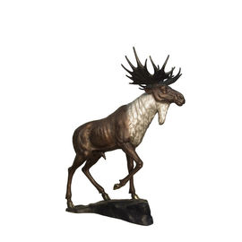 Casting-Metalllebensgroße Rotwild-Rasen-Verzierungs-/Bronze-Rotwild-Skulptur