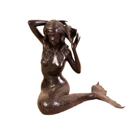 Roheisen-Metallmeerjungfrau-Statuen-handgemachte Volkskunst-Art-Antiken-Engels-Statuen